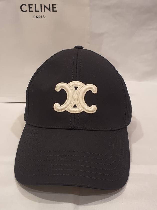 Triomphe Logo Cotton Ball Cap Black - CELINE - BALAAN 4