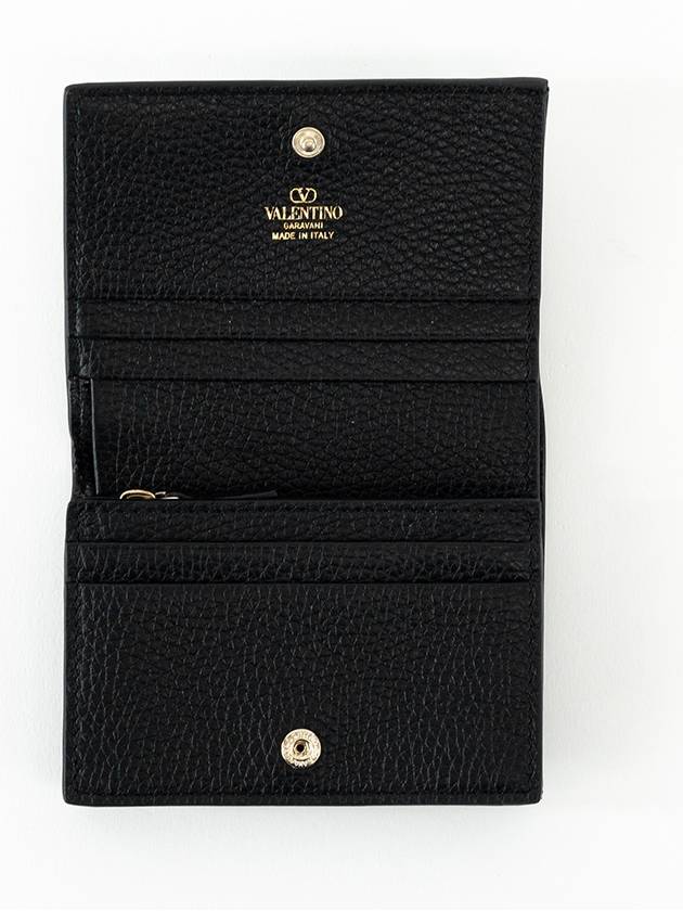 Rockstud Logo Half Wallet Black - VALENTINO - BALAAN 4