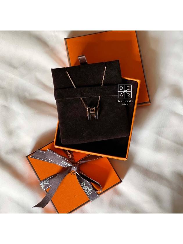 Pop H Pendant Rose Gold Necklace Noir - HERMES - BALAAN 4