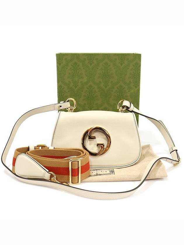 698643 White Leather Round Interlocking G Blondie Mini Shoulder Bag 2WAY - GUCCI - BALAAN 2