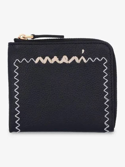 Logo Zip Around Card Wallet Black - MARNI - BALAAN 2