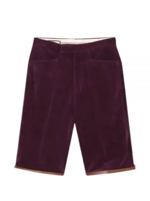 Velvet Buckle Shorts Red - GUCCI - BALAAN 1