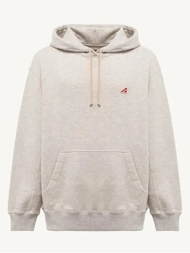 Men's Logo Patch Hoodie Pale Gray - AUTRY - BALAAN 1