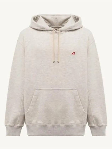 Men's Logo Patch Hoodie Pale Gray - AUTRY - BALAAN 1