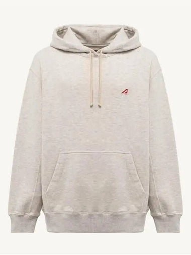 Men's Logo Patch Hoodie Pale Gray - AUTRY - BALAAN 1