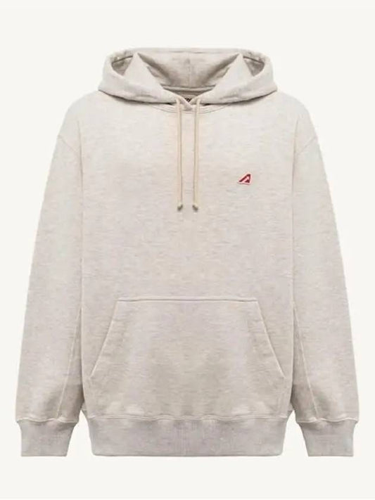 Men's Logo Patch Hoodie Pale Gray - AUTRY - BALAAN 1