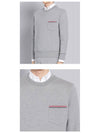 Men's Three-Stripe Tab Pocket Loopback Crew Neck Sweatshirt Light Grey - THOM BROWNE - BALAAN 6