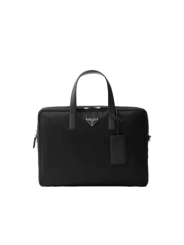 Men's Triangle Logo Briefcase Black - PRADA - BALAAN 3