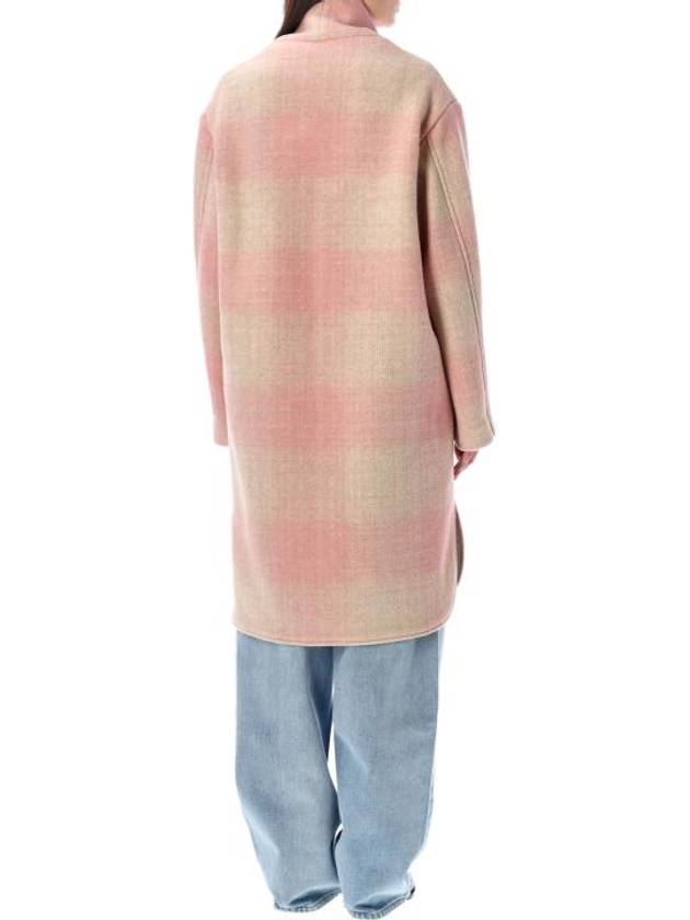 Gabriel Wool Check Single Coat Pink - ISABEL MARANT - BALAAN 3