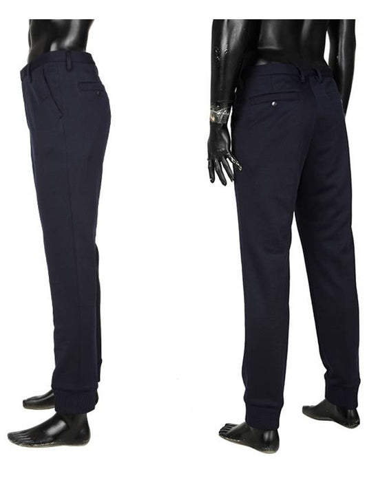 5PA228 1RH K76 Hem Elastic Band Blue Marine Suit Pants - KENZO - BALAAN 1