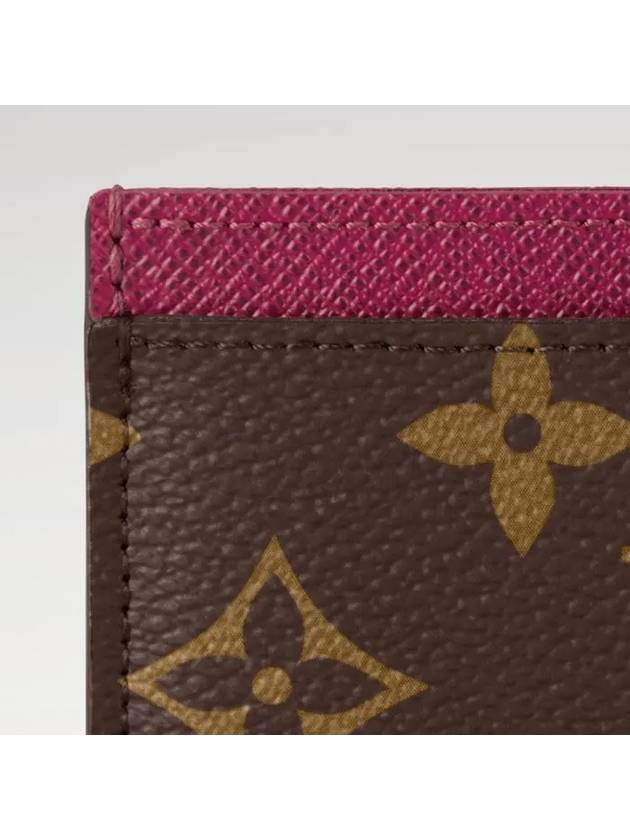 Monogram Card Wallet Brown Fuchsia - LOUIS VUITTON - BALAAN 3