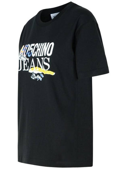 Moschino Jeans Black Cotton T-Shirt - MOSCHINO - BALAAN 2