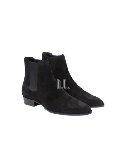 Suede Classic Wyatt Chelsea Boots Black - SAINT LAURENT - BALAAN 2