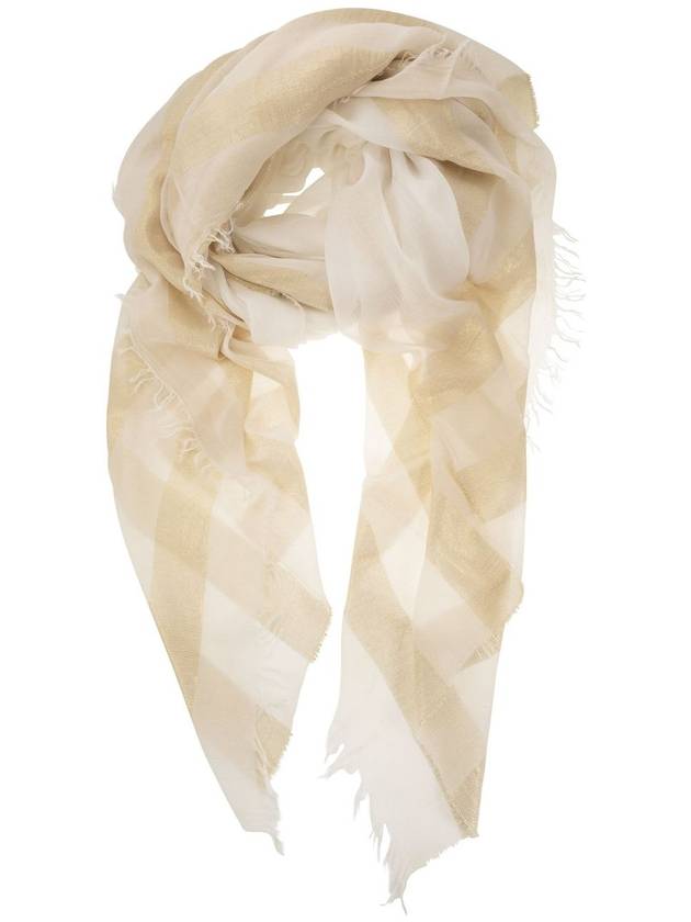 Modal, viscose and lurex yoke scarf - PESERICO - BALAAN 1