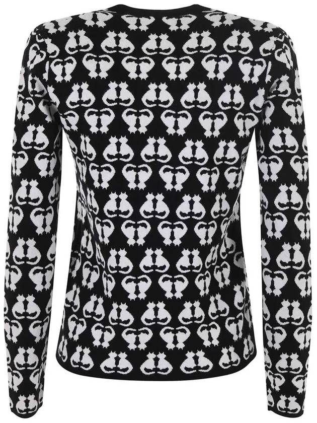 22FW OTTAVO cat pattern cardigan black 63461129 008 - MAX MARA - BALAAN 4