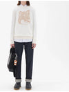 Pique Fox Head Round Neck Knit Top Ecru - MAISON KITSUNE - BALAAN 7