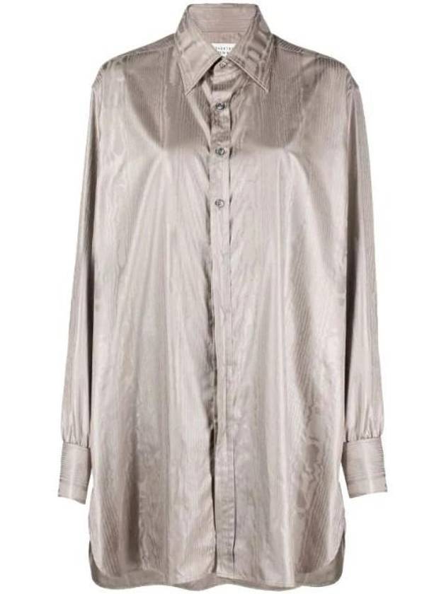 Shiny Coated Textured Long Shirt Gray - MAISON MARGIELA - BALAAN 1