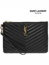 Matelasse Monogram Logo Strap Clutch Bag Black - SAINT LAURENT - BALAAN 3