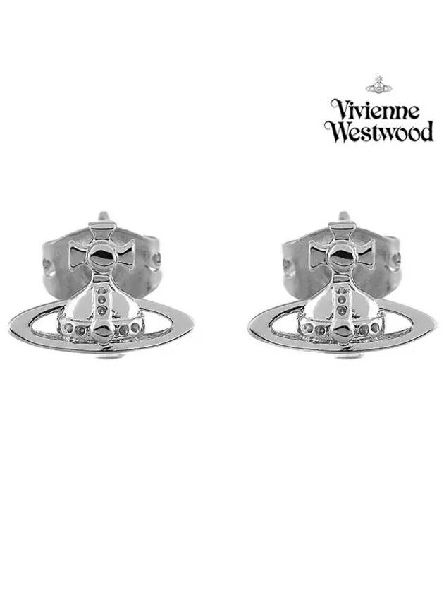 Lorelei Stud Brass Earrings Silver - VIVIENNE WESTWOOD - BALAAN.