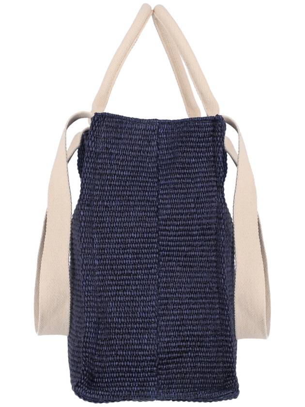 Raffia East West Tote Bag Navy - MARNI - BALAAN 6