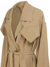 Twill belted Oversized Fit Trench Coat Beige - GANNI - BALAAN 4