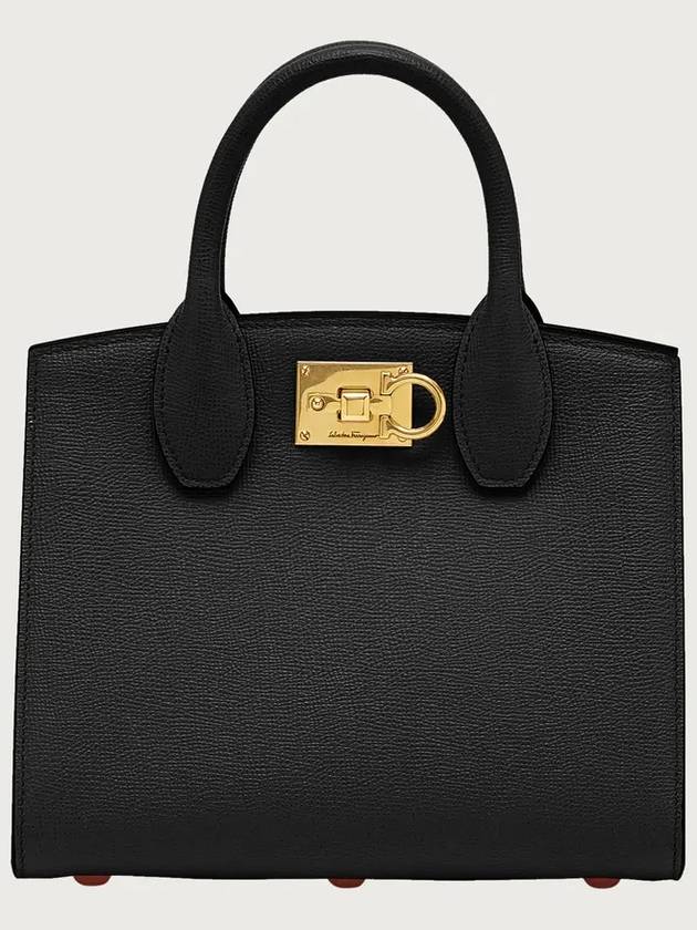 Gancini Studio Box Tote Bag Black Bonbon - SALVATORE FERRAGAMO - BALAAN 2