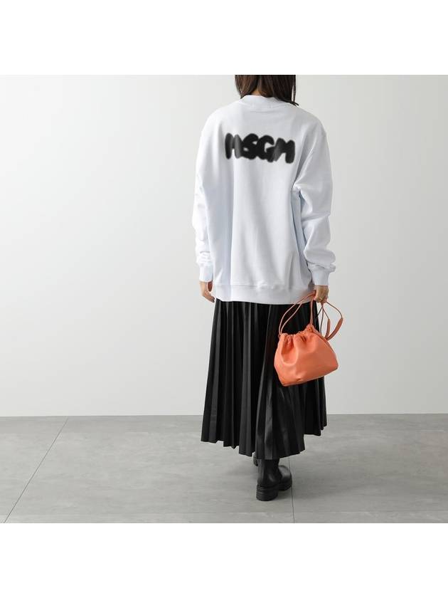 Brushed Logo Print Sweatshirt White - MSGM - BALAAN 3