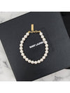 YSL logo glass pearl bracelet cream gold 803359 Y1526 8031 - SAINT LAURENT - BALAAN 3