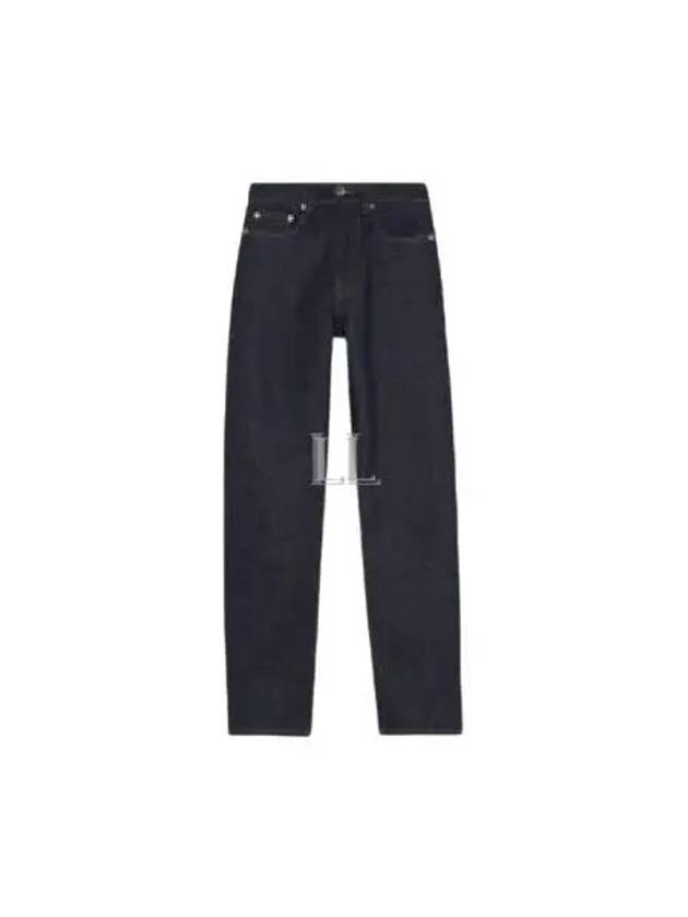 Women's Crop Cotton Straight Jeans Dark Navy - MAISON KITSUNE - BALAAN 2