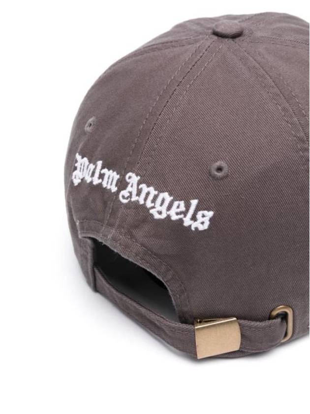 Embroidered Monogram Base Ball Cap Brown - PALM ANGELS - BALAAN 3