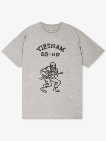 Wild Donkey Men s Graphic Printing Heather Gray Short Sleeve T Shirt VIETNAM OVERDYED - WILD DONKEY - BALAAN 1