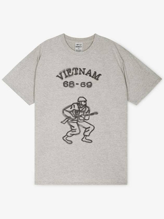 Wild Donkey Men s Graphic Printing Heather Gray Short Sleeve T Shirt VIETNAM OVERDYED - WILD DONKEY - BALAAN 2