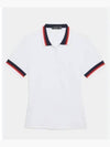 Women's Pleated Collar Tech Short Sleeve Polo Shirt White - G/FORE - BALAAN 2