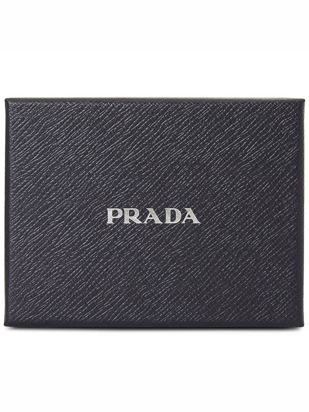 Saffiano Triangular Logo Flap Card Wallet Caramel - PRADA - BALAAN 8