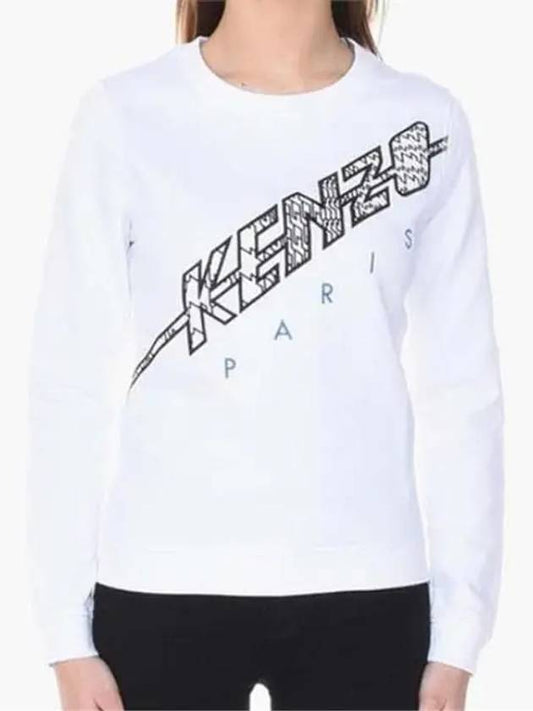 Women's diagonal Paris logo sweatshirt 3 colors 952 1SW802 01 71 99 - KENZO - BALAAN 2