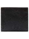 Embossed GG Half Wallet Black - GUCCI - BALAAN 1