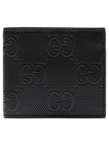 Embossed GG Half Wallet Black - GUCCI - BALAAN 1