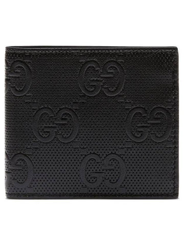 Embossed GG Half Wallet Black - GUCCI - BALAAN 1