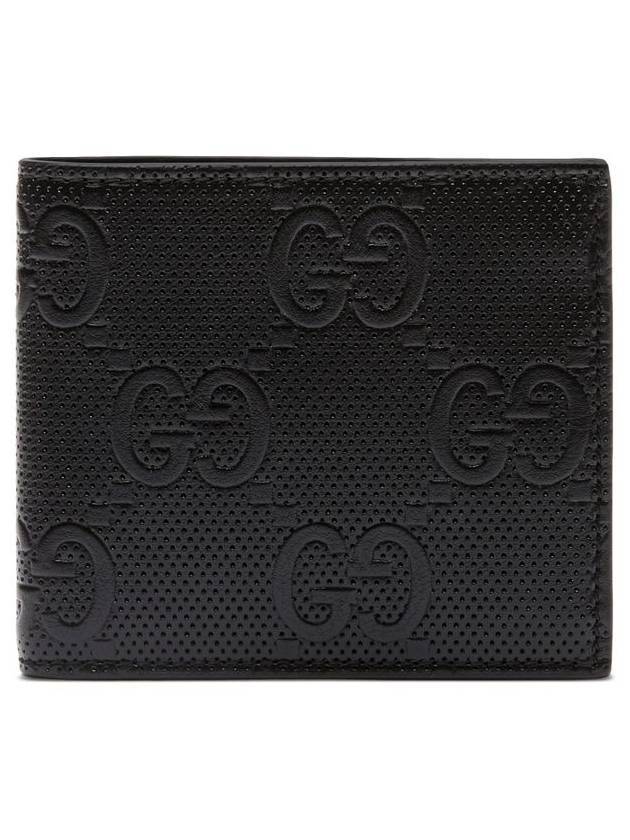 Embossed GG Half Wallet Black - GUCCI - BALAAN 1