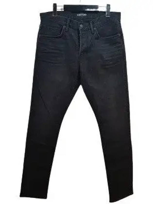 Men's Slim Fit Denim Jeans Black - TOM FORD - BALAAN 2