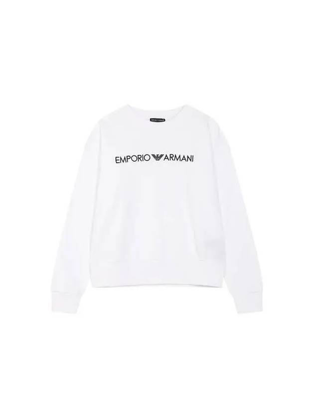 UNDERWEAR Women s Embroidered Logo Crew Neck Lounge Sweatshirt White - EMPORIO ARMANI - BALAAN 1