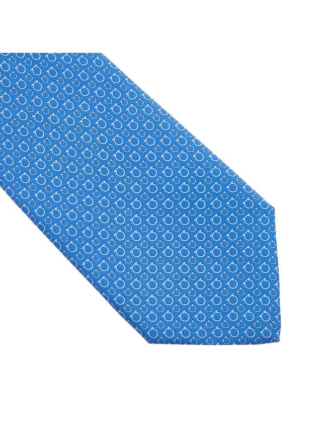 Gancini Print Silk Tie Blue - SALVATORE FERRAGAMO - BALAAN 6