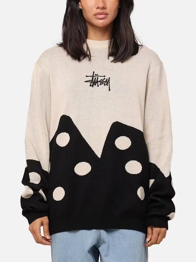 DICE Knit Top Beige Black - STUSSY - BALAAN 2