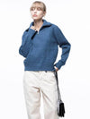 Four Woman Women s Soft Cable Half Zip up Knit Blue W243TP01BL - CHANCE'S NOI - BALAAN 1