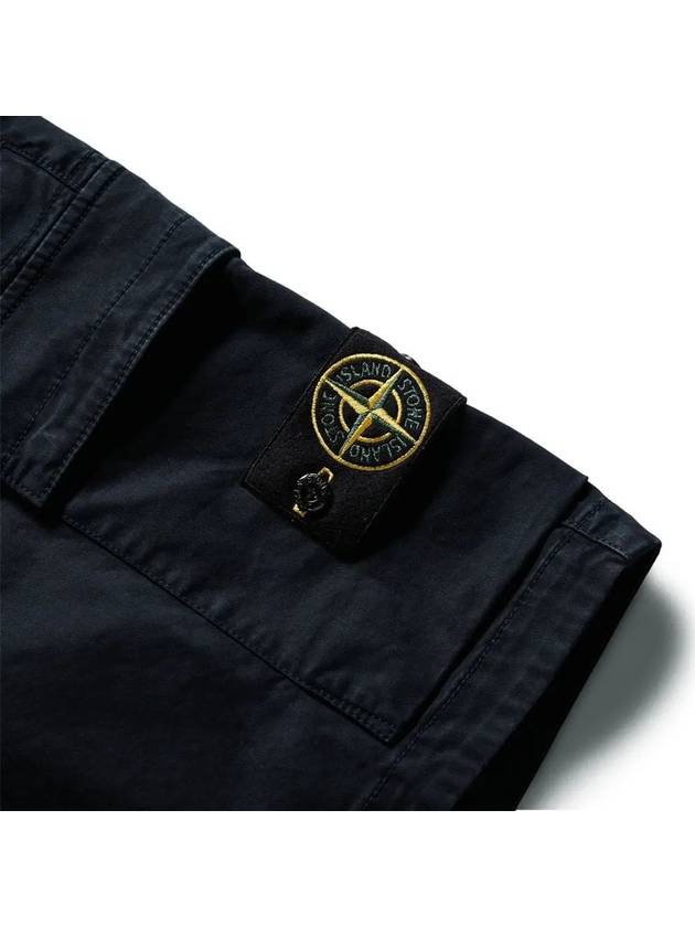 Wappen Patch Old Effect Bermuda Cargo Shorts Navy - STONE ISLAND - BALAAN 5