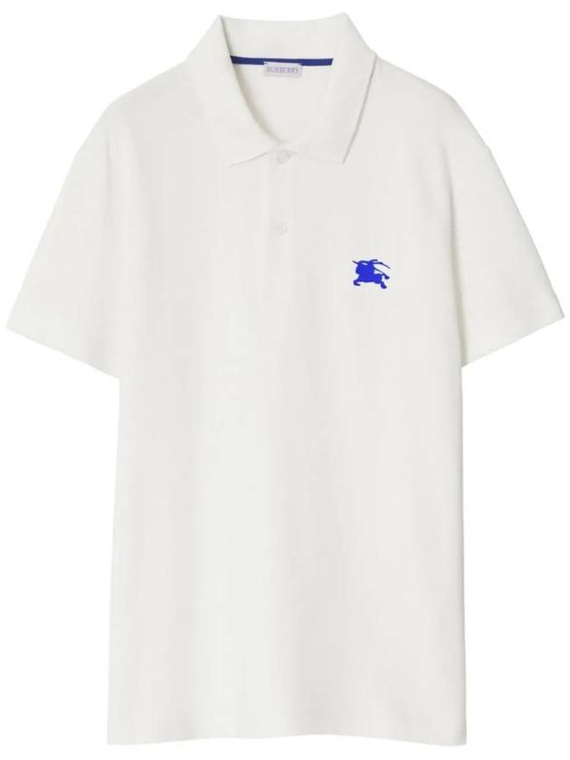 EKD Embroidered Cotton Polo Shirt White - BURBERRY - BALAAN 1