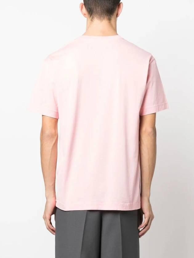 Logo Patch Cotton Short Sleeve T-Shirt Pink - STONE ISLAND - BALAAN 5