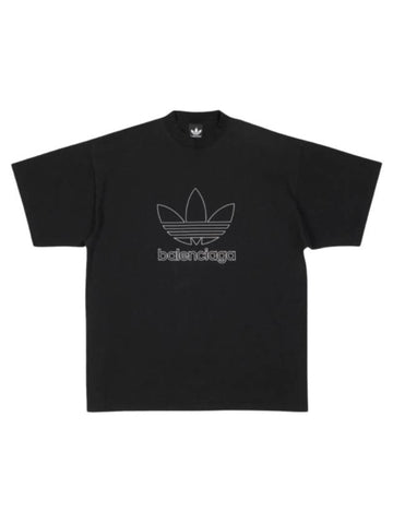 2 x Adidas Valdidas embroidered logo short sleeve t shirt black - BALENCIAGA - BALAAN 1