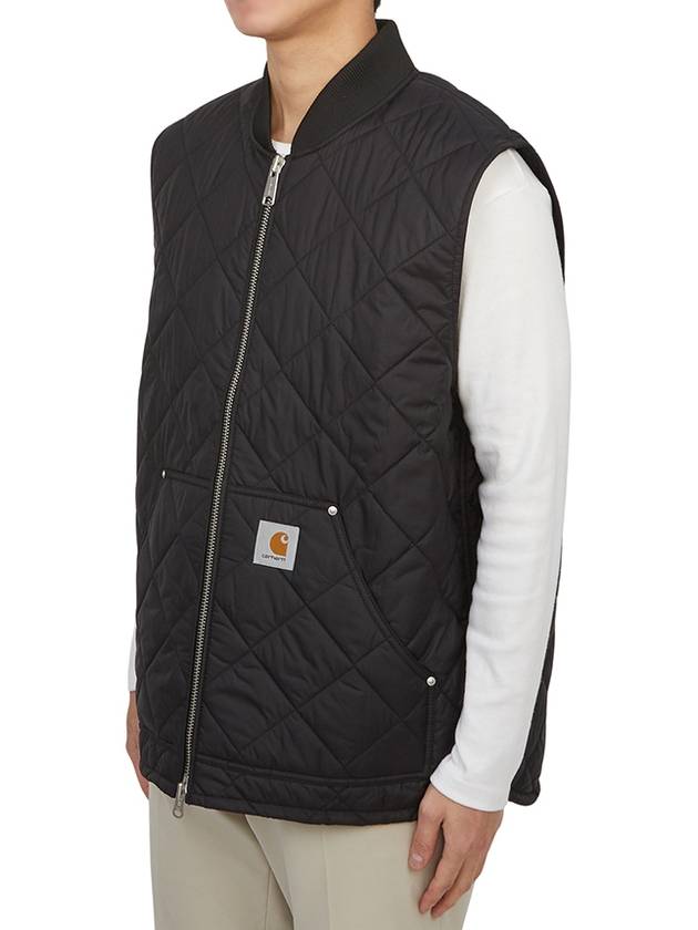 Myton Liner Diamond Quilt Zip-Up Vest Black - CARHARTT WIP - BALAAN 4