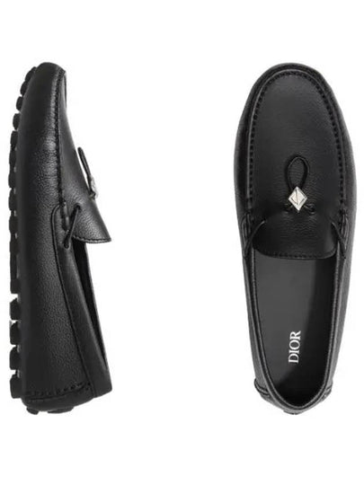 CD Diamond Grained Calfskin Loafers Black - DIOR - BALAAN 2